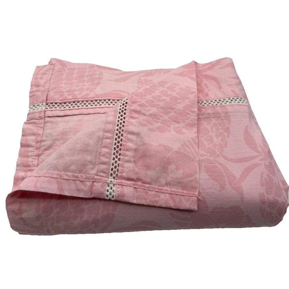 Lilly Pulitzer Pottery Barn Pink Pineapple FULL Flat Sheet Rare Retired